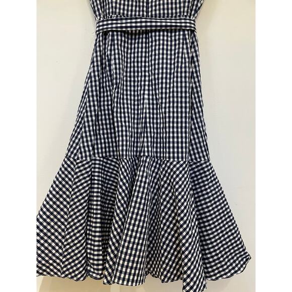 J. CREW Gingham Ruffle Midi Dress Size 6 NWT - Picture 8 of 9